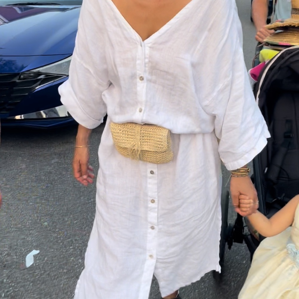 Linen button down dress/coverup